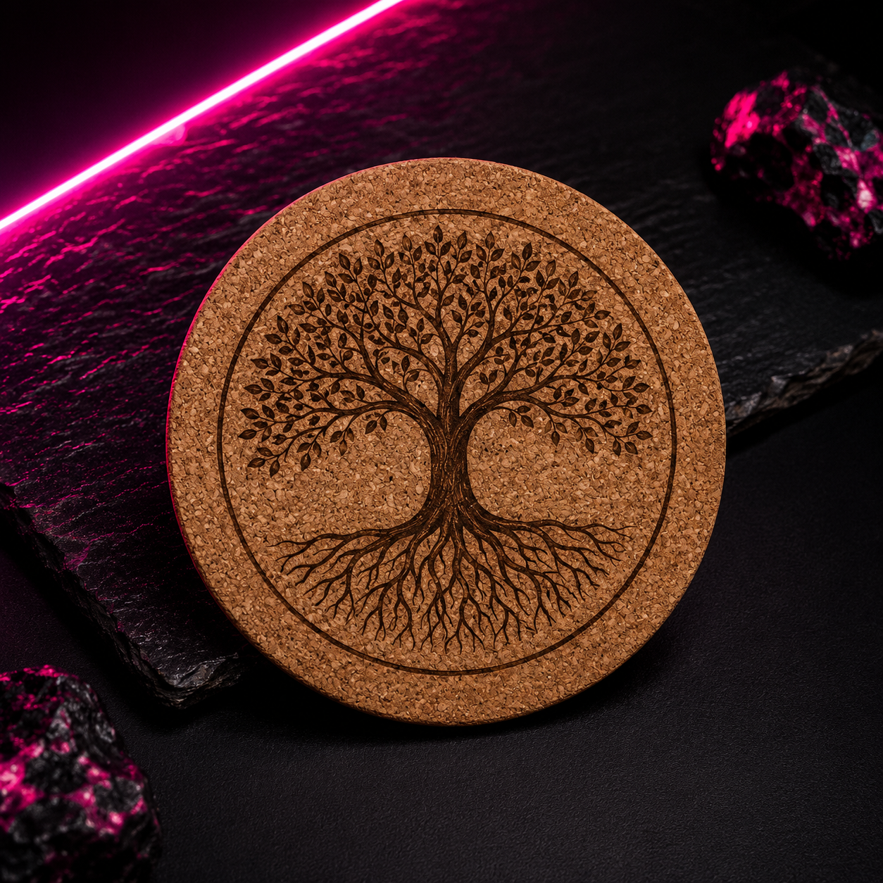 Dessous de verre personnalisé rond en liège – 9 cm